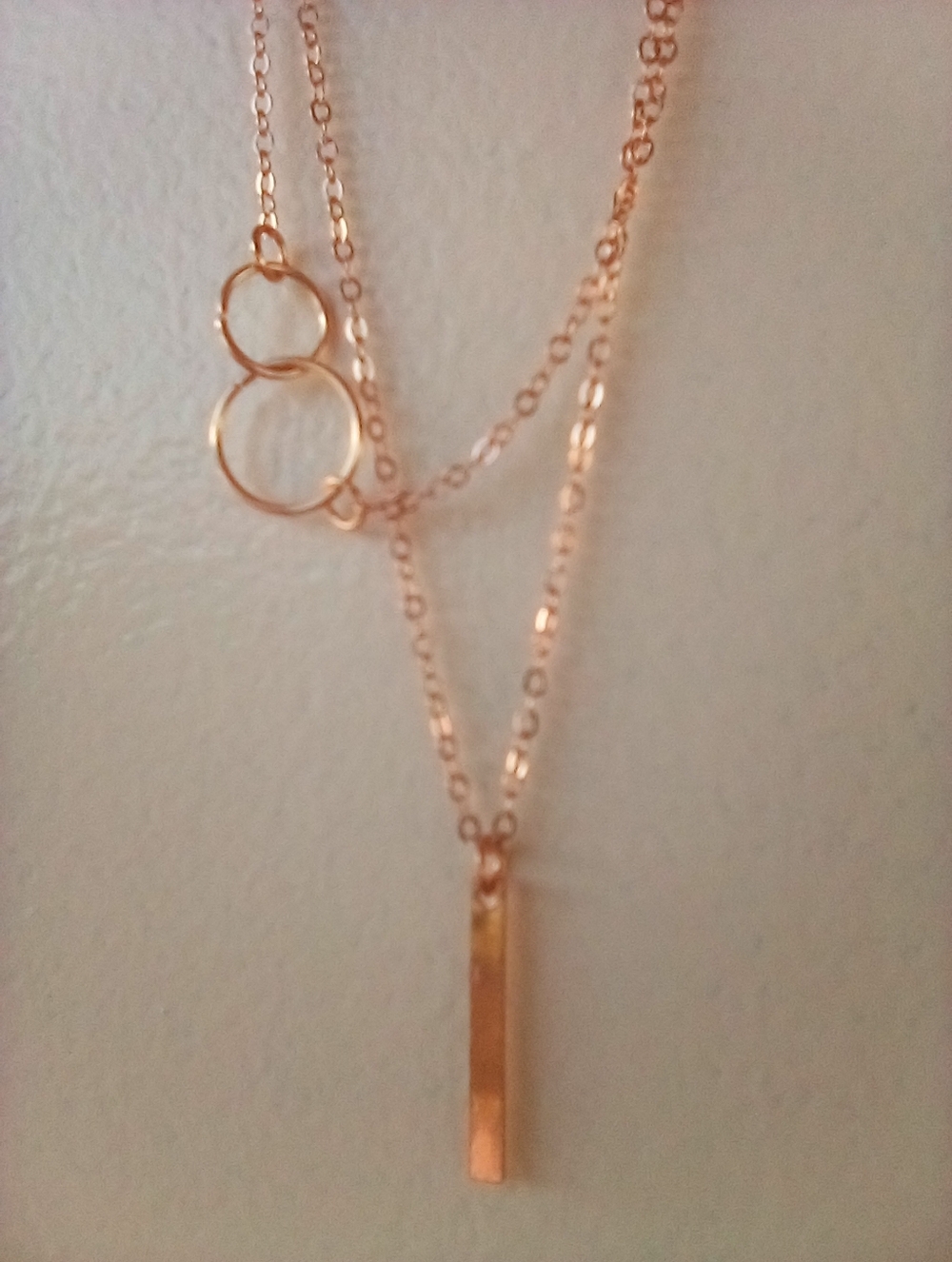 2/$20 Delicate Rose Gold Plated Layered Bar Necklace - Women Jewelry - Picture 2 of 6